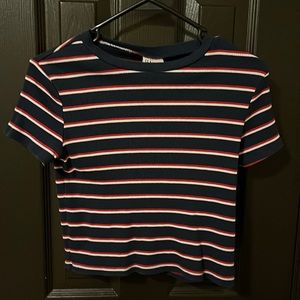 Blue striped crop top size L (good condition)